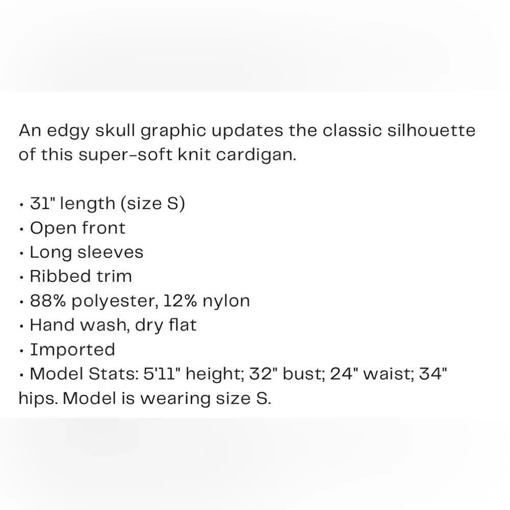 Sweet Romeo Skill back open cardigan